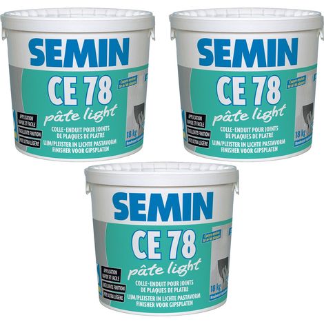 Enduit pour Joint Allégé - Semin - CE 78 Pate Light - Prêt à l'Emploi - Seau de 18 kg (lot de 3) (1/5)