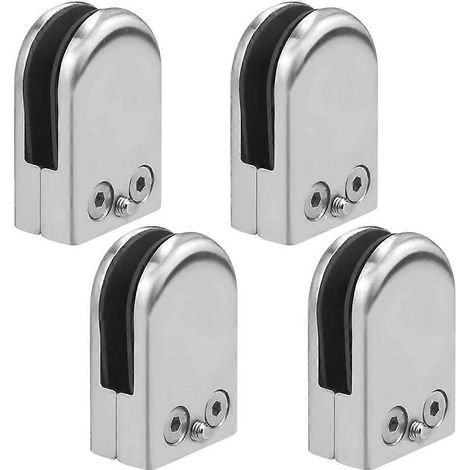 Befestigungswinkel aus Edelstahl für rundes Flachglas (8-10 mm) (1/5)