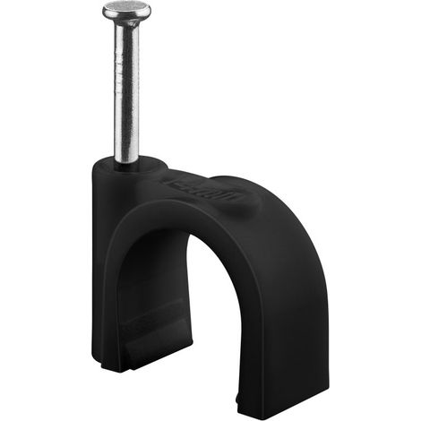 Goobay 64685 Grapas para Cables Redondos/Abrazadera de Cable/Sujeta Cables/para Fijar Cables de hasta 14mm de diámetro / 100 Piezas