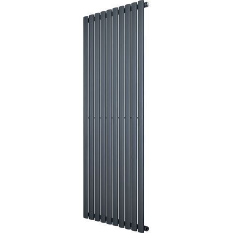 Radiador Ovalado de Columna Simple  Gris Antracita  160x60 cm Acero al Carbono 1406 W  Soportes, Kit, Cepillo  Garantía 15 Años  Calefacción Eficiente y Elegante