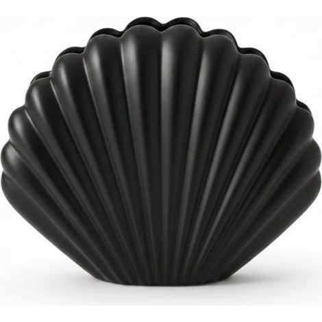 Vaso decorativo a forma di conchiglia, nero, stile elegante