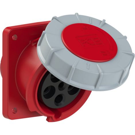 Presa angolare da pannello 63A 5P 400V /100x112/ rossa IP67 power twist 435-6 (1/2)