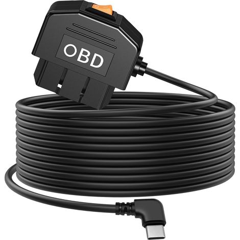 3.5m Câble D'alimentation OBD pour Caméra Embarquée Type C OBD2,12V-36V Adaptateur de Kit Câblage Dashcam 90° USB C Connecteur Chargeu 5V/3A avec Interrupteur (Surveillance 24 Heures/Mode Acc) (1/5)