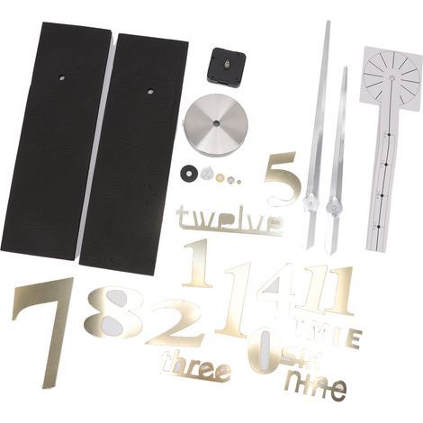 Large modern 3D acrylic mirror with surface numbers, wall clock, art sticker, home decoration (gold), DIY crafts (1/5)