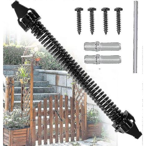Ferme-porte à ressort de 14 pouces, réglable, en acier au carbone pour extérieur, à vis, pour portail de jardin XXF (1/5)