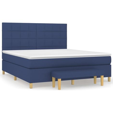 Maison Exclusive - Cama box spring con colchón tela azul 180x200 (1/5)
