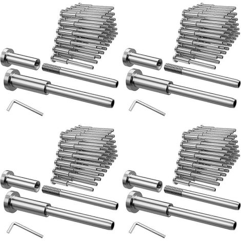 Kit de garde-corps à câbles invisibles - 80 pièces, embouts de fixation invisibles en acier inoxydable T316 de 3,2 mm (1/8 po) pour poteau métallique de 50,8 mm x 50,8 mm (2 po x 2 po). (1/5)