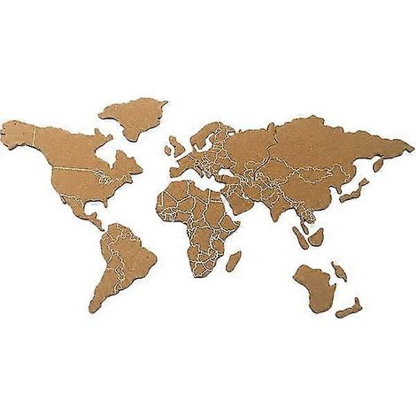 1 Tableau d'affichage en liège autocollant avec carte du monde (1/3)