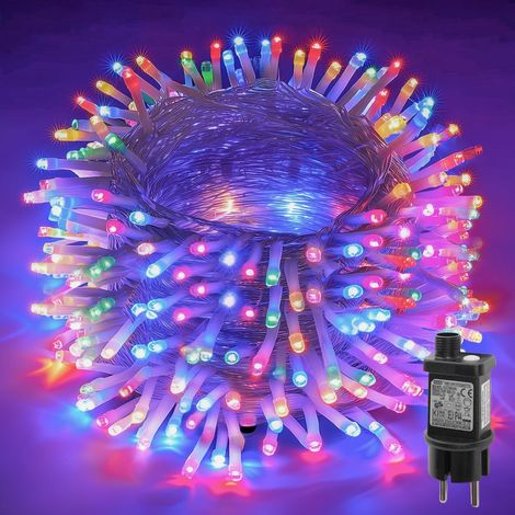 Guirlande Lumineuse Extérieur, 1000 LED 100 M Étanche Guirlande Lumineuse avec Minuterie, 8 Modes Décoration de Noël pour Fêtes Intérieur et Extérieur Jardins Arbres Étanche, Blanc Chaud (1/5)