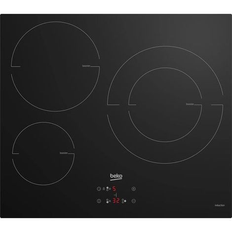 BEKO Placa de Inducción BEKO HII63402MT (3 Zonas de Cocción) Negro 7200W