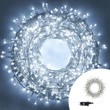Catena di luci 25 metri da 500 Led Bianco Freddo con cavo trasparente Wisdom (1/5)