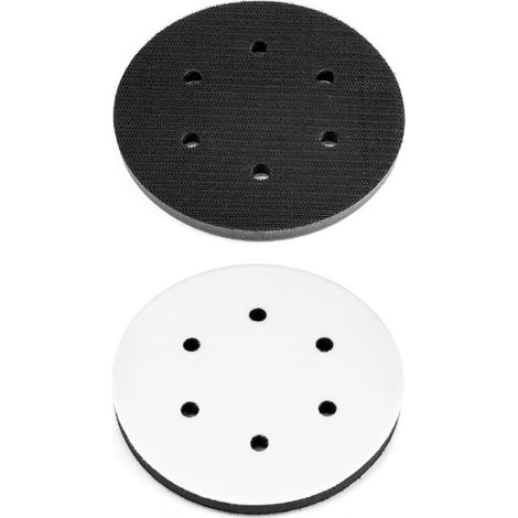 almohadillas de lijado suaves de 125 mm, almohadilla de interfaz de esponja para discos de lijado (6 agujeros) -Crezuo