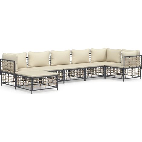 Maison Exclusive - 7-tlg. Garten-Lounge-Set mit Kissen Anthrazit (1/5)