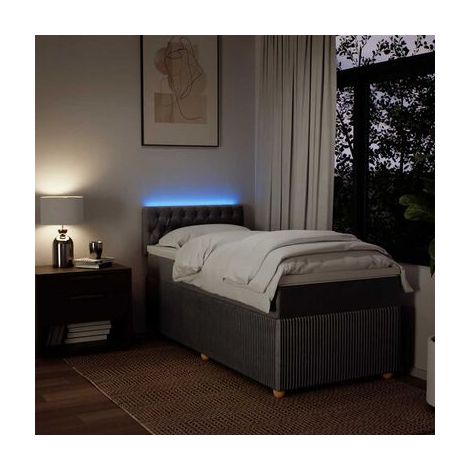 Sommier Snowco, matelas taupe, 80 × 200 cm, tissu, tissu doux et respirant, pour chambre, décor moderne, facile à assembler (1/5)