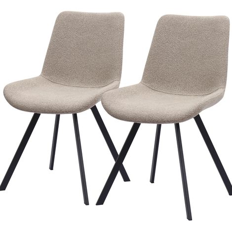 Chaises de salle à manger pivotantes avec revêtement en tissu et pieds en métal, lot de 2 - deux couleurs (1/5)