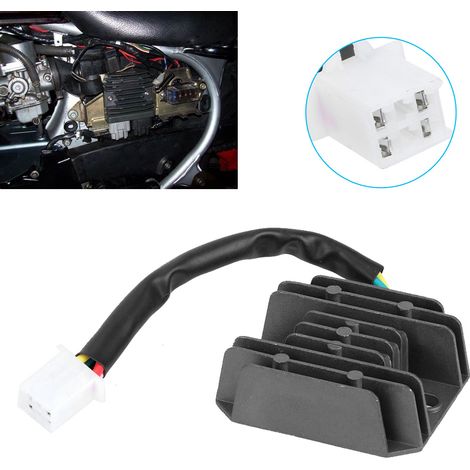 12V 4-adriger Motorrad-Spannungsregler/Gleichrichter, passend für 150ccm und 250ccm Pitbikes, Quads, Dirtbikes, ATVs und Buggys (1/5)