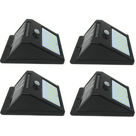 TEMPO DI SALDI 4 X Faro 20 Led Con Pannello Solare E Sensore Di Movimento Faretto Crepuscolare (1/5)