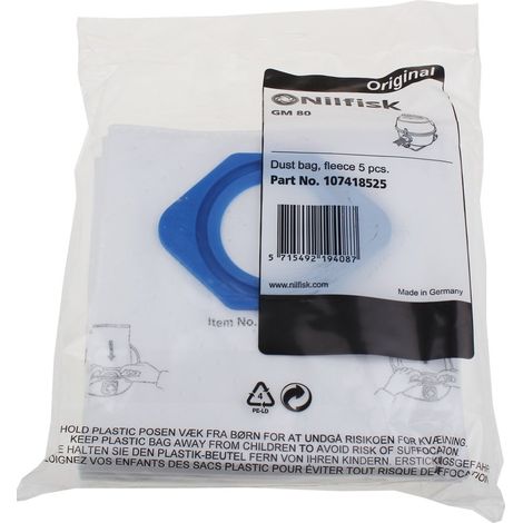 Nilfisk - fleece stofzakken gm serie - 107418525 - 5715492194087