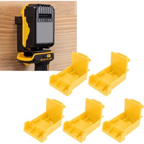 Lot de 5 supports pour perceuse, compatibles avec un crochet de rangement pour outils électriques, un organisateur pour fourgonnette, étagère ou boîte à outils (vis incluses). (1/5)