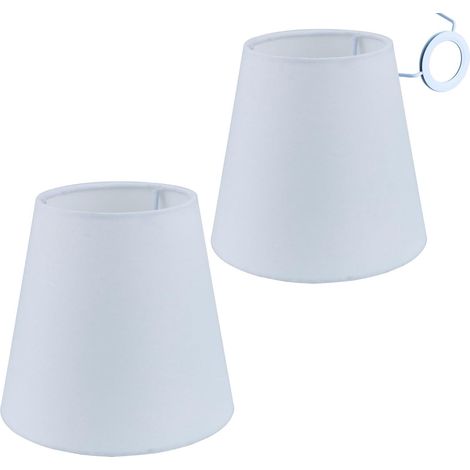 14cm Abat-Jour en Tissu Abat-Jour de Remplacement moderne E14/E27 Abat-Jour Petite Lampe Suspendue pour Bougie Lustre de Table,2 Pack Blanc (1/5)