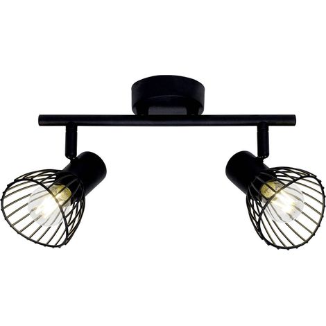 BRILLIANT Lampe Elhi Spotrohr 2flg schwarz 2x D45, E14, 40W, geeignet für Tropfenlampen (nicht enthalten) Köpfe schwenkbar (1/2)