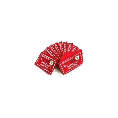 Lot de 10 lettres au Père Noël avec enveloppe en feutre brodé, rouge – (1/5)
