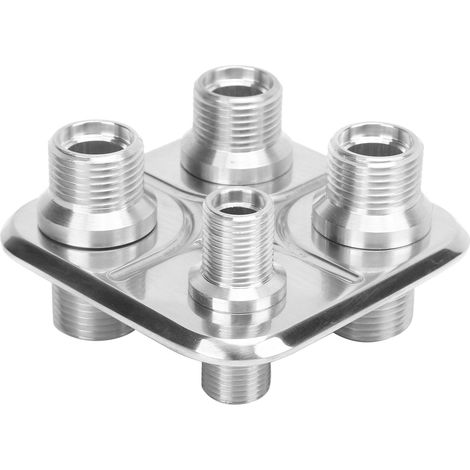 Raccord de cloison climatisation 4 voies universel pour voiture, pièce de rechange performance GM, argenté (1/5)