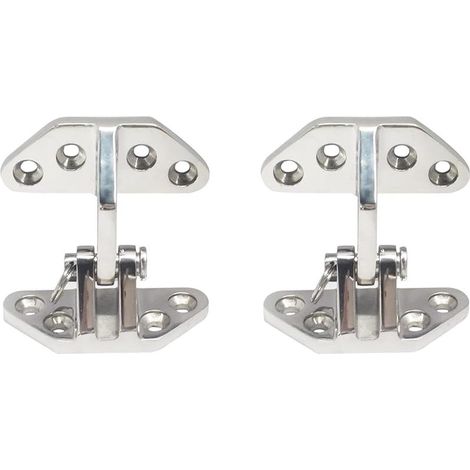 Lot de 2 charnières de trappe longue portée, charnières robustes en acier inoxydable de qualité marine avec goupille amovible pour bateau, camping-car, matériel de yacht, charnière de trappe (1/5)