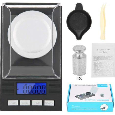 Mini bilancia digitale portatile ad alta precisione 0,001 g con display digitale a LED (10 g)