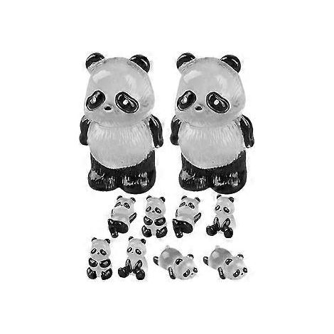 Lot de 10 mini figurines de panda phosphorescentes en résine, idéales ...