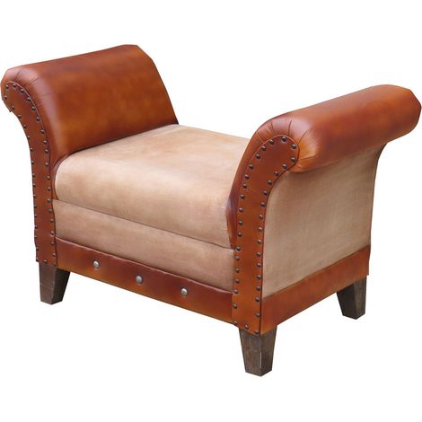 Banqueta tapizada marrón 88x49x62