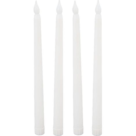Bougies LED sans fumée, sans flamme, sûres, respectueuses de l'environnement, lumière chaude, bougie électrique conique blanche, 4 pièces (1/5)