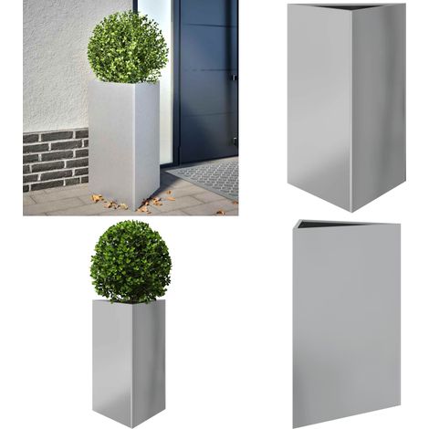 vidaXL Jardinière triangulaire 50x43x75 cm acier galvanisé (1/5)