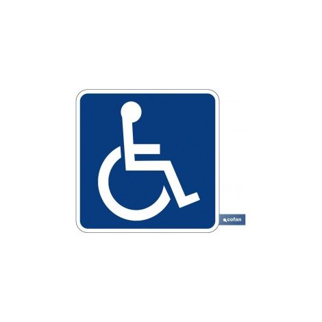 Panneau en aluminium V-15 pour personnes handicapées 210x210 mm pour signalisation spéciale