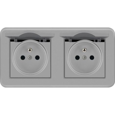 Prise française 16A prise européenne type 82 prise murale encastrée pc peinture gris 8.28.2 CM (D) (1/2)