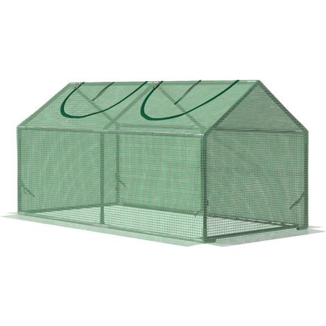 Serre de jardin, couverture PE, vert, 120 x 60 x 60 cm, serre, potager, pieux, bords allongés, plantes, fleurs (1/5)