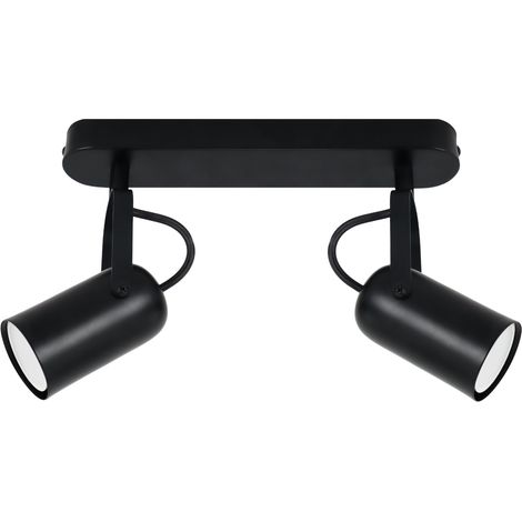 Lámpara de pared y techo ajustable de color negro, 25 W, para loft, 2 bombillas GU10, Ideus 04394 (1/2)
