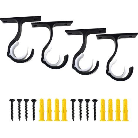 Support Tringle Rideau Plafond - Alliage D'aluminium - Pour Tringle Ø25 À 32 mm - Fixation Murale Ou Plafond - Lot De 4 Pièces