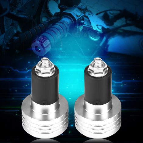 Paire de bouchons d'équilibrage en aluminium 22mm pour guidon de moto, argent (1/5)