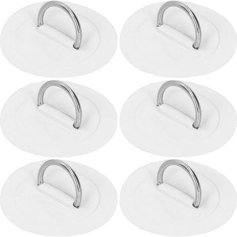 6 pièces Anneaux de Fixation pour Bateau Gonflable avec Cordons Élastiques Bungee (Blanc) (1/5)