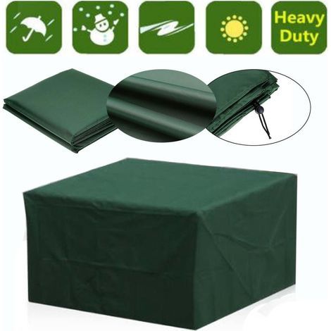 Waterproof protective cover for rectangular garden furniture, 210L x 140W x 70H cm, green (1/3)