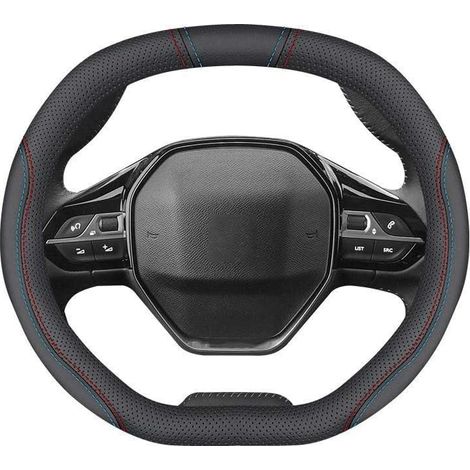 Auto Couverture Volant pour Peugeot Partner 2019-2023,Microfibre Housse de Volant de Voiture Anti Dérapant Anti-Rayures Douce Diamètre M 37-38cm Auto Protège-Volant Aménagements intérieurs (1/5)