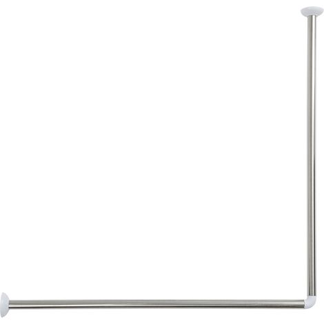 Barre de douche Tringle d'angle 80 x 80 cm en Acier inoxydable - TENDANCE