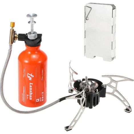 Réchaud de camping multi-combustibles, préchauffage huile/gaz, réchaud de camping extérieur, équipement de pique-nique et de randonnée, brûleurs de réchaud à essence, réchauds de cuisine portables (1/4)