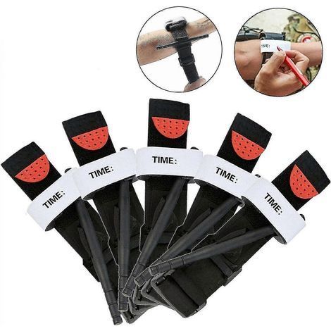 Kit de premiers secours d'urgence pour activités de plein air, comprenant 5 garrots à application rapide d'une seule main (1/5)