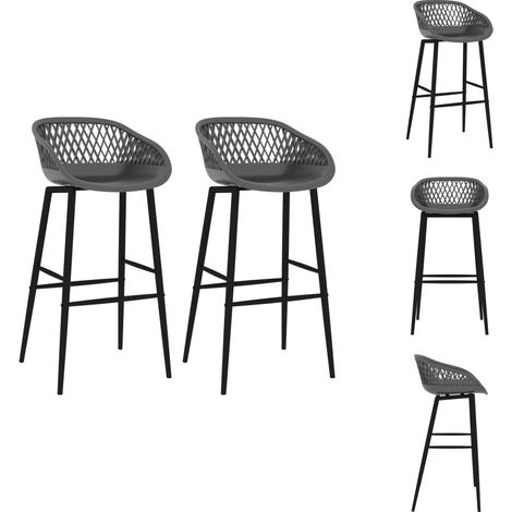 Barhocker 2 Stk. Grau - Barhocker - Stühle - Küchenstühle - Barstühle - Grau (1/5)