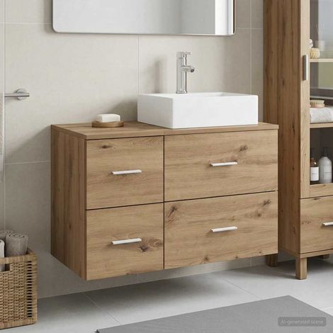 vidaXL Bathroom Furniture Set 2 pcs Artisan Oak Engineered Wood (1/5)