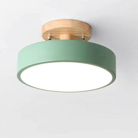 Moderne LED-Deckenleuchte aus Holz, P13W, Acryl, Einbau, 18 x 10 cm, neutral, 4500 K, Graugrün, Verde