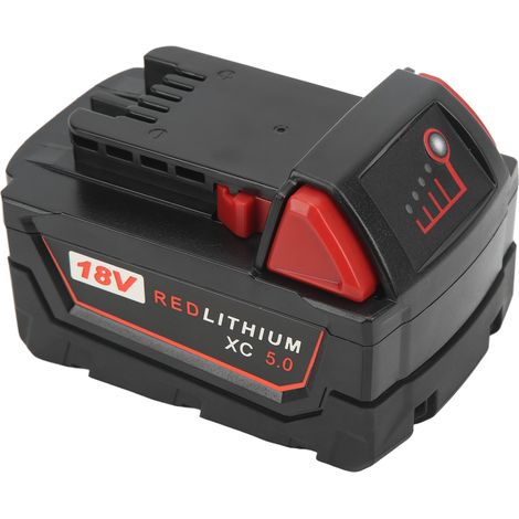 Batterie Lithium-Ion 18V de rechange avec indicateur de puissance pour outils sans fil M18, accessoires compatibles (1/5)