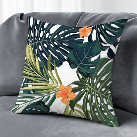 Housse de coussin floral extérieur, décoration canapé-lit,45×45cm (1/5)